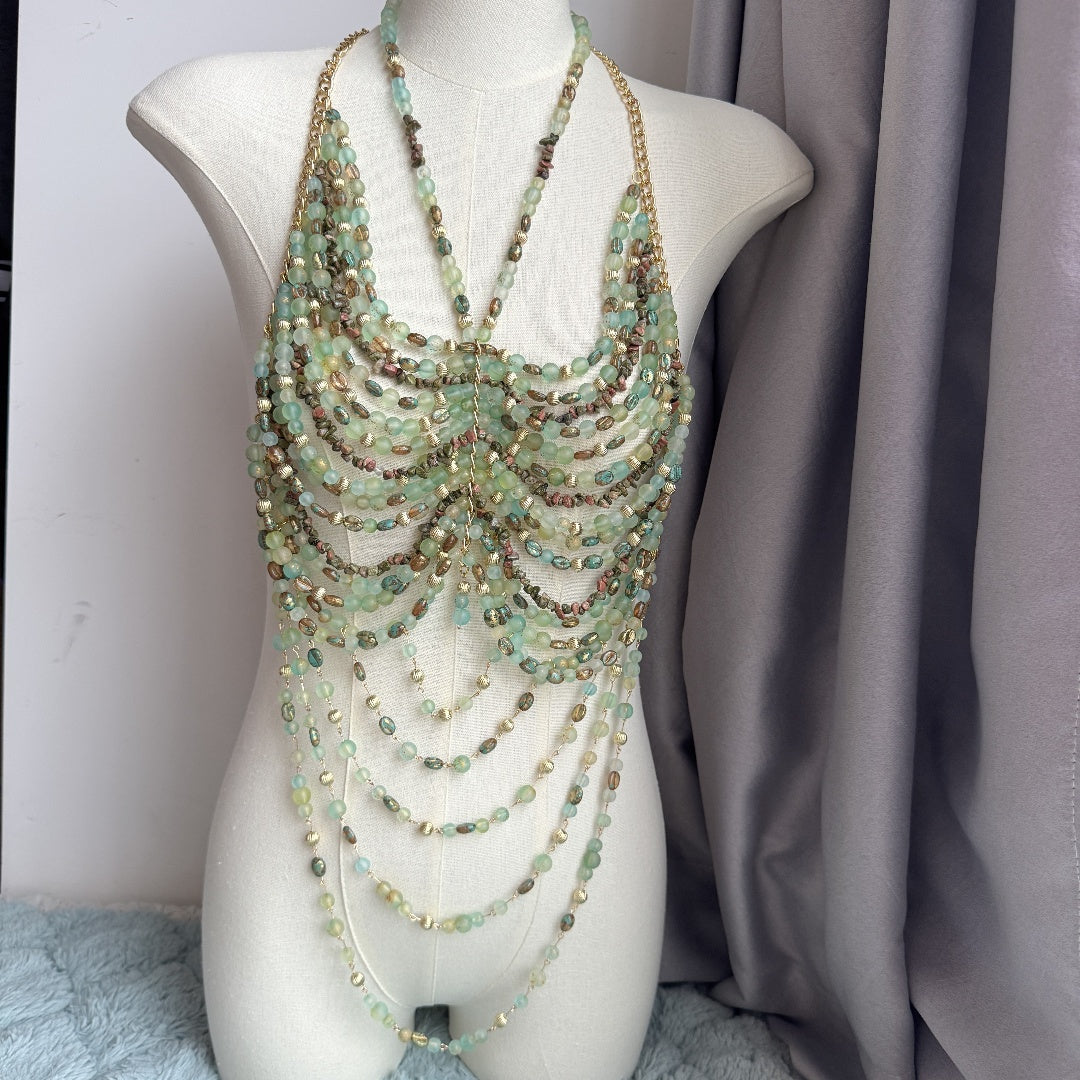 Beaded Body Chain Pink
