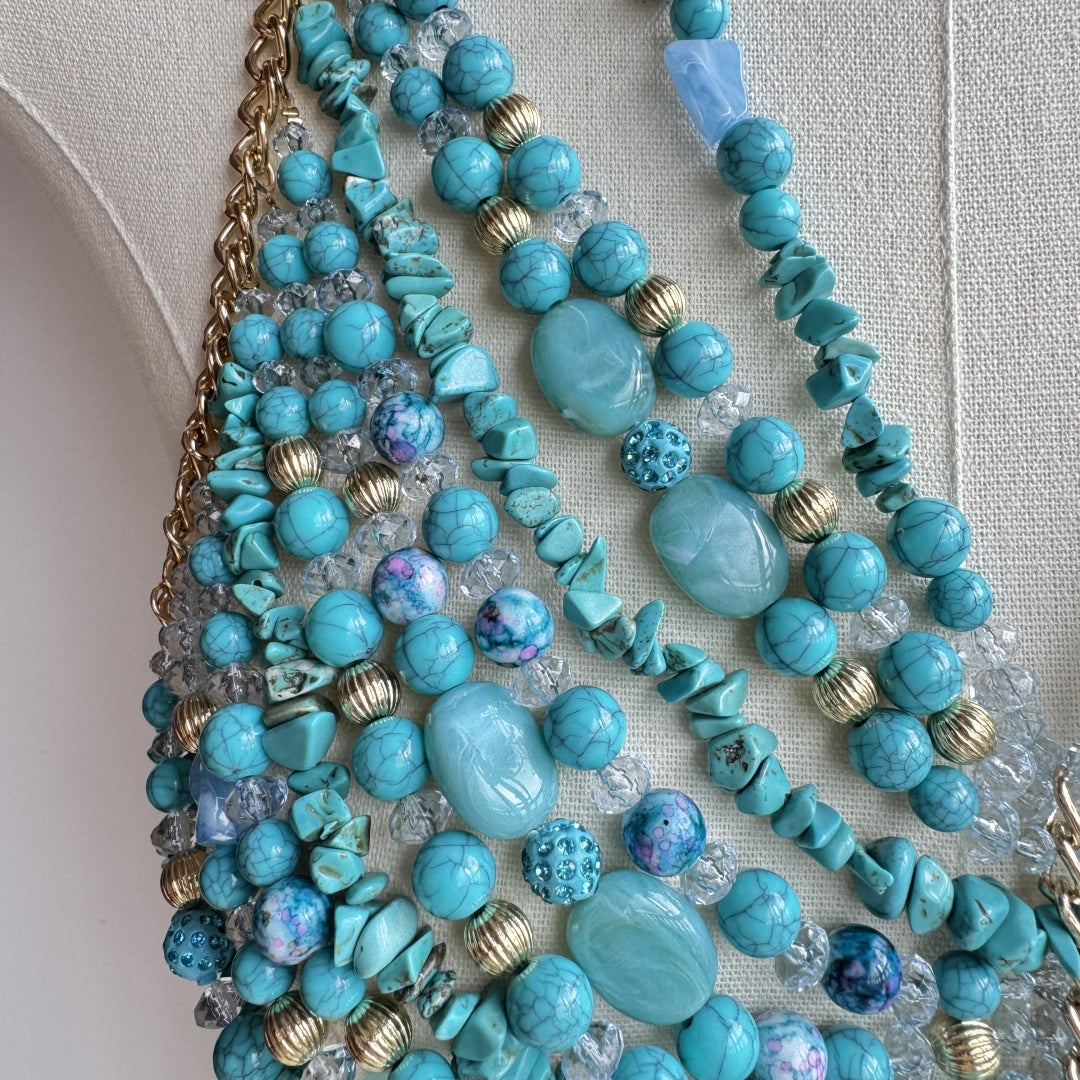 Beaded Body Chain Blue
