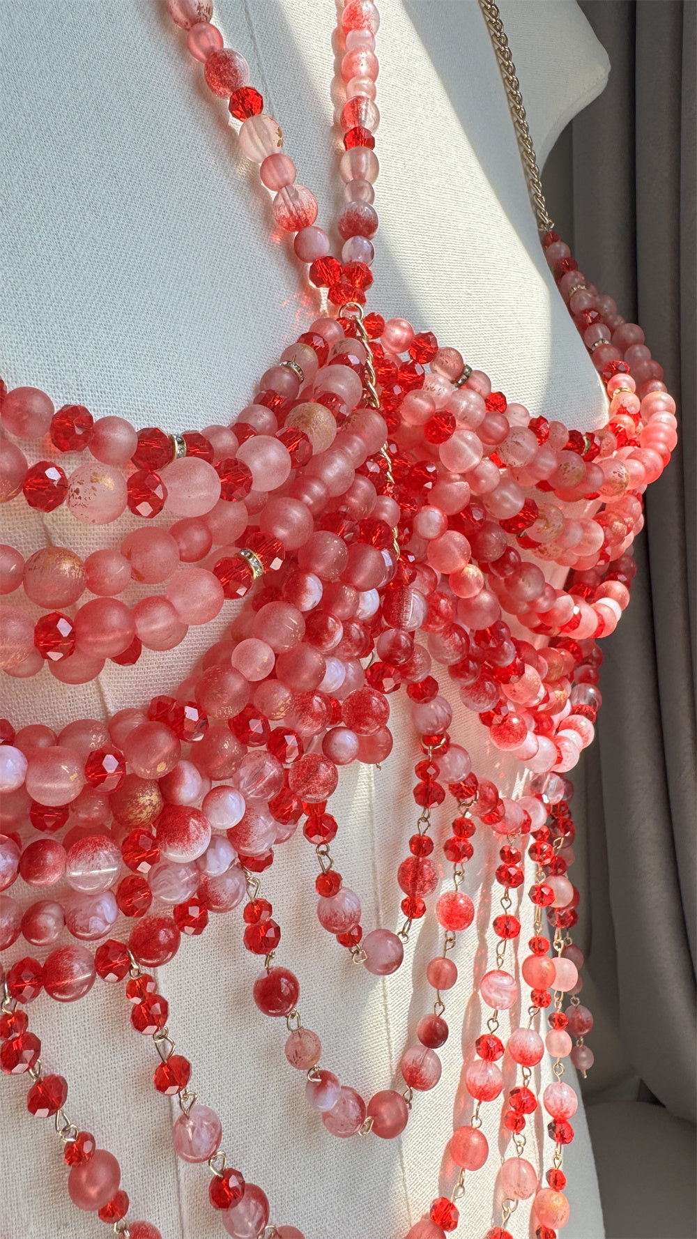 Red Beaded Brodychain