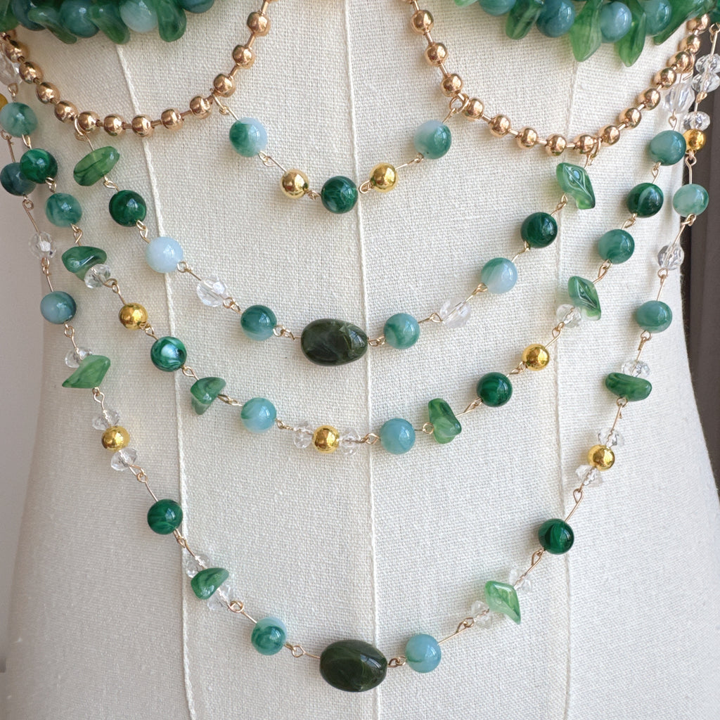 Beaded Body Chain Green