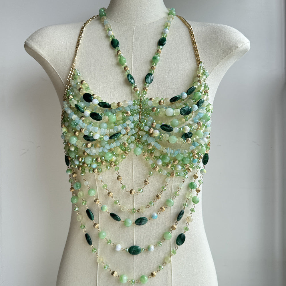 Beaded Body Chain With Gemstone