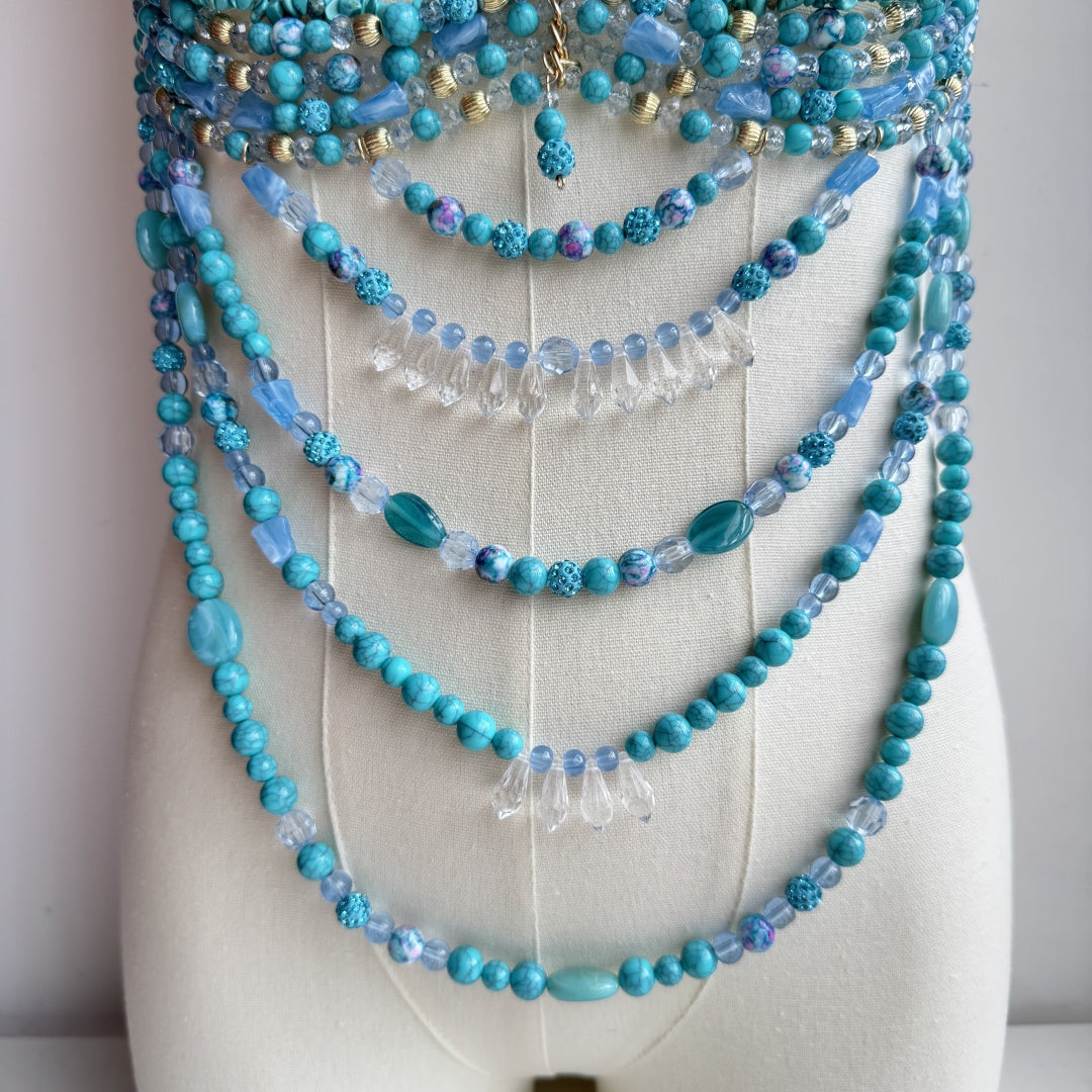 Beaded Body Chain Blue