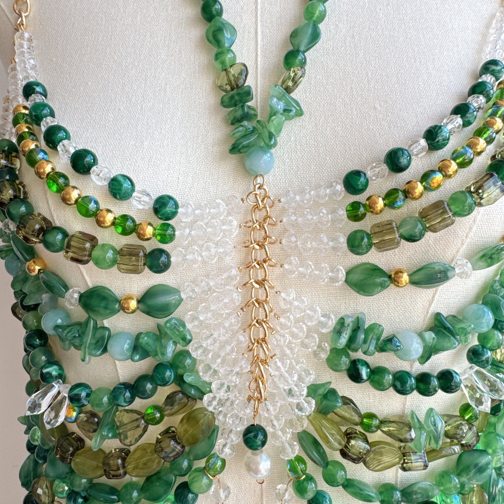 Beaded Body Chain Green