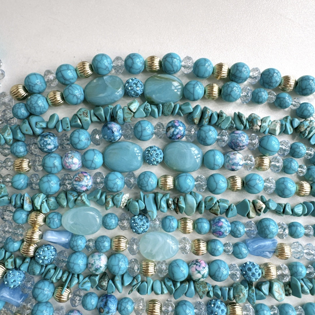 Beaded Body Chain Blue