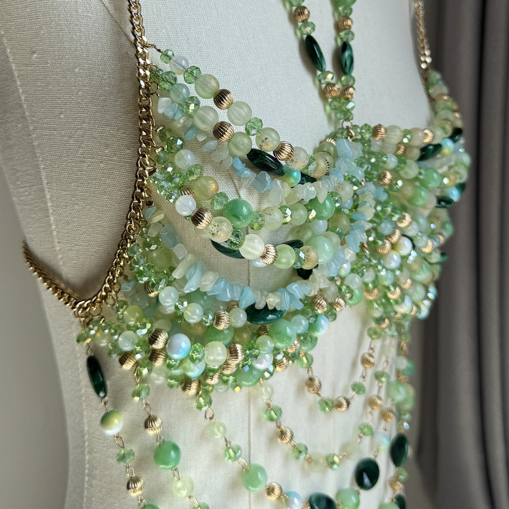 Beaded Body Chain With Gemstone