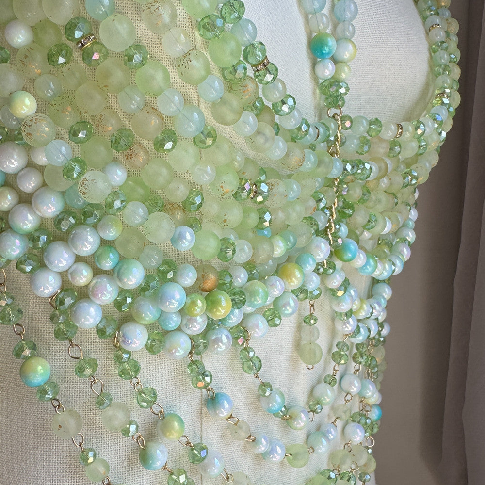 Green Beaded Body Chain
