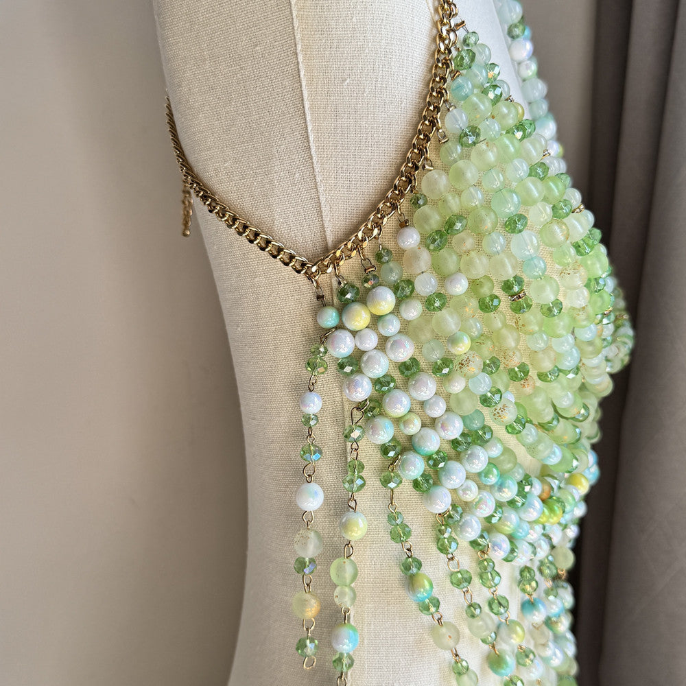 Green Beaded Body Chain