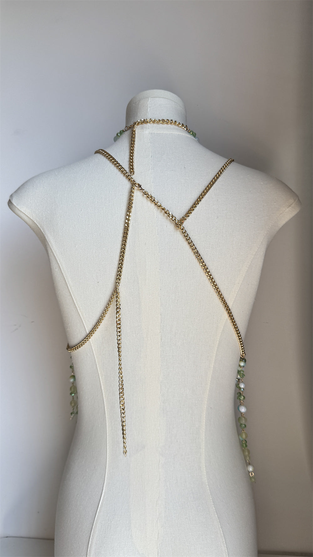 Green Beaded Body Chain