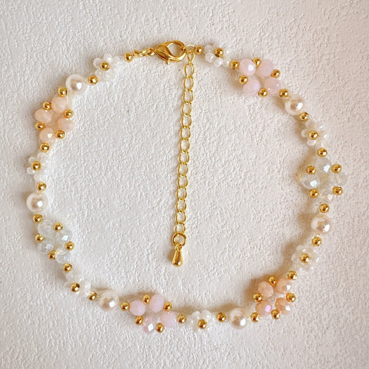 Flower Bracelet pink apriot transparent