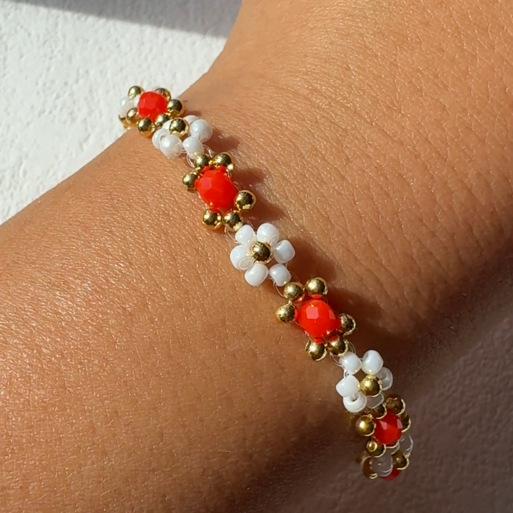 Daisy Bracelet Deep Orange